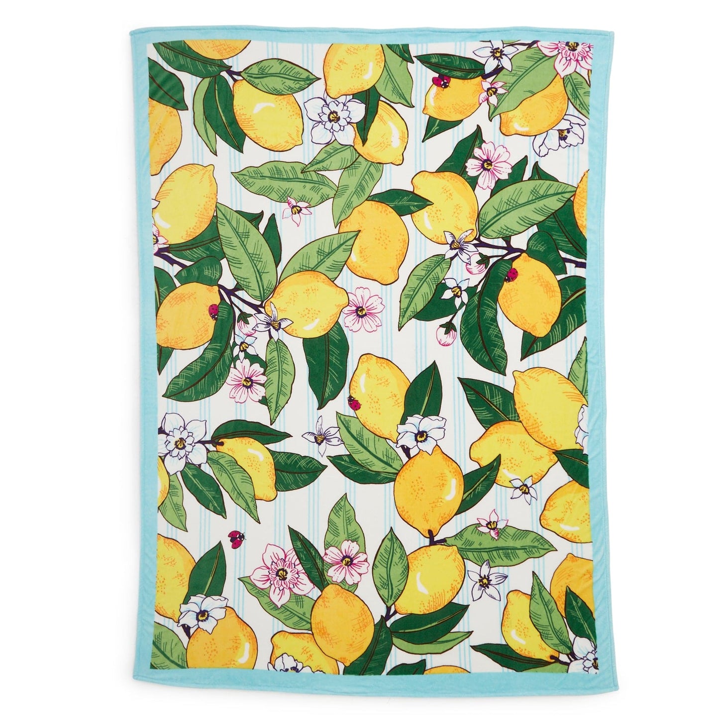 Lemon print wool throw blanket