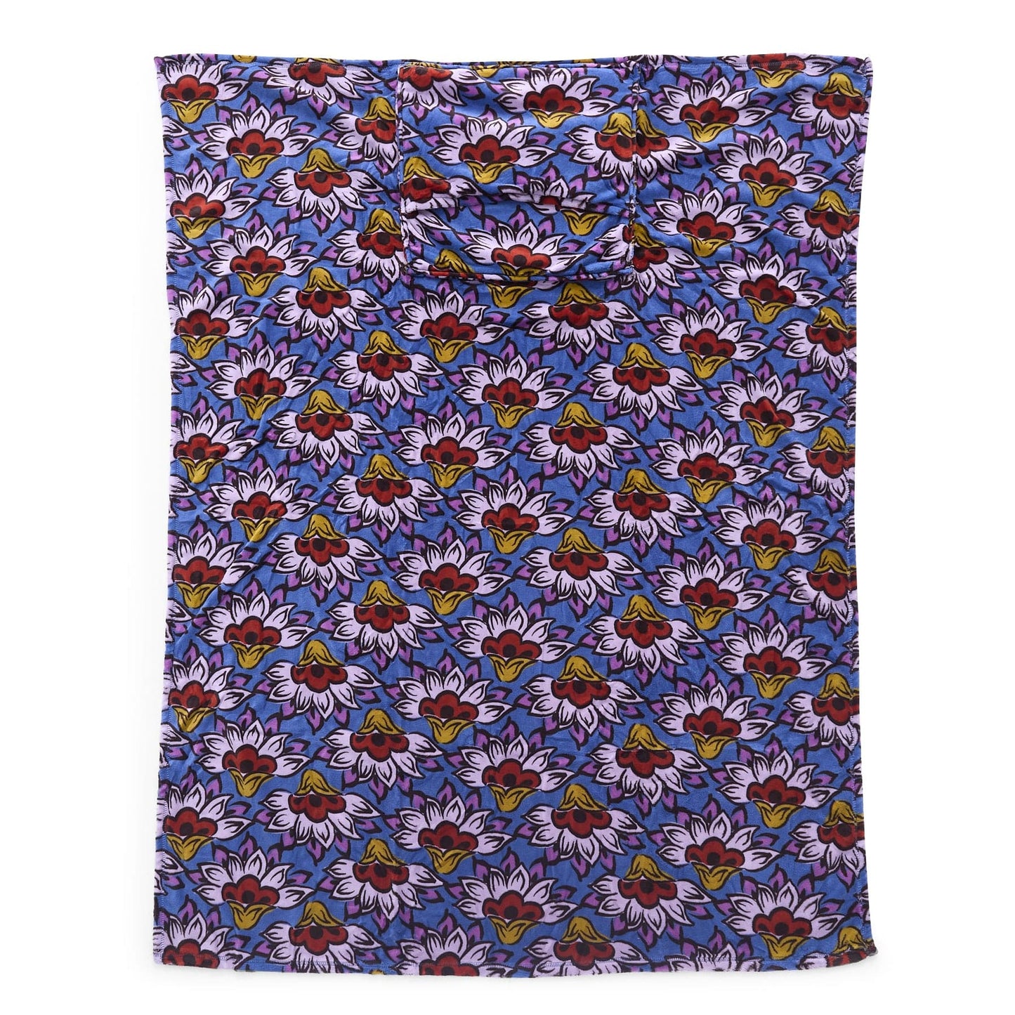 Printed wool travel blanket