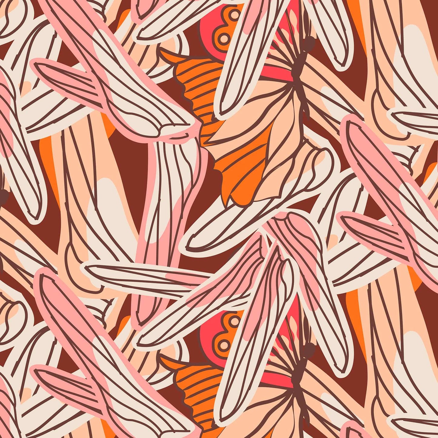 Orange leaf print Fleece Travel Blanket