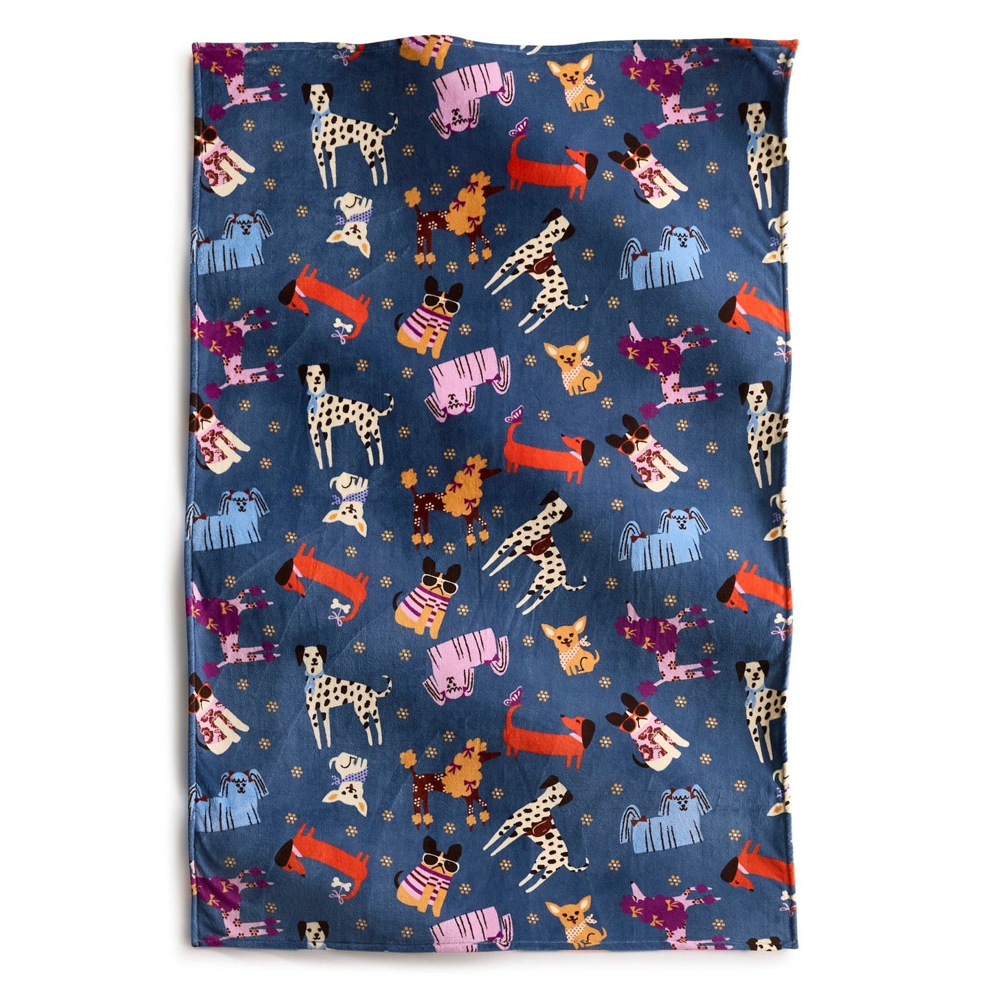 Dog print fleece throw