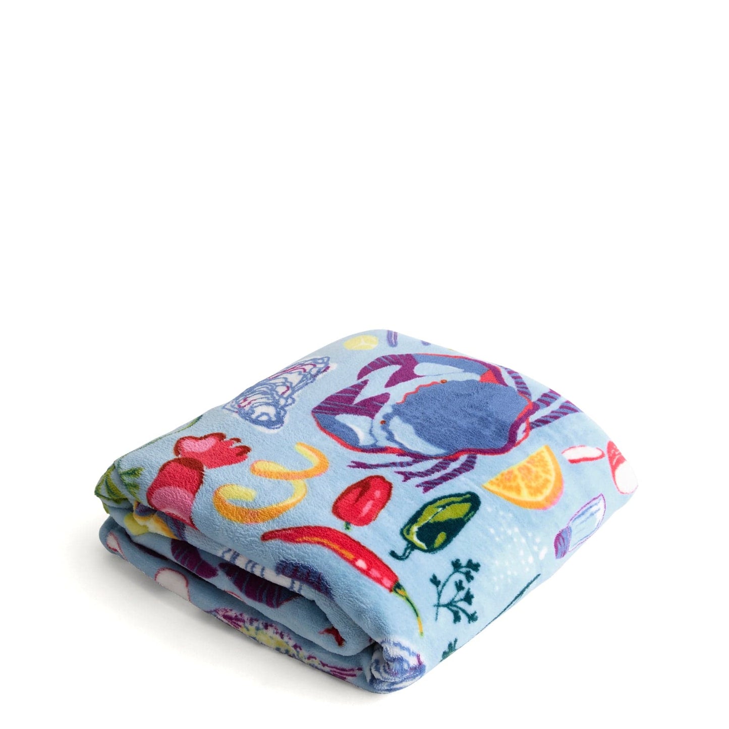Crayfish print wool throw blanket