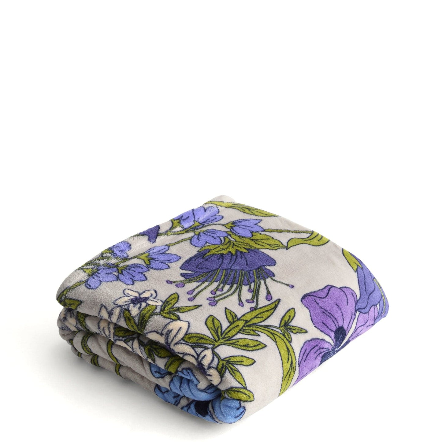 Blue floral wool throw blanket