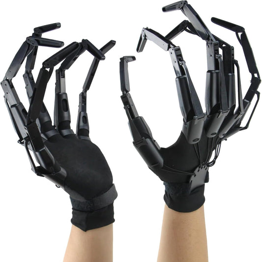 Halloween Articulated Finger Claws – Scary Skeleton Hand Props with Protective Gloves