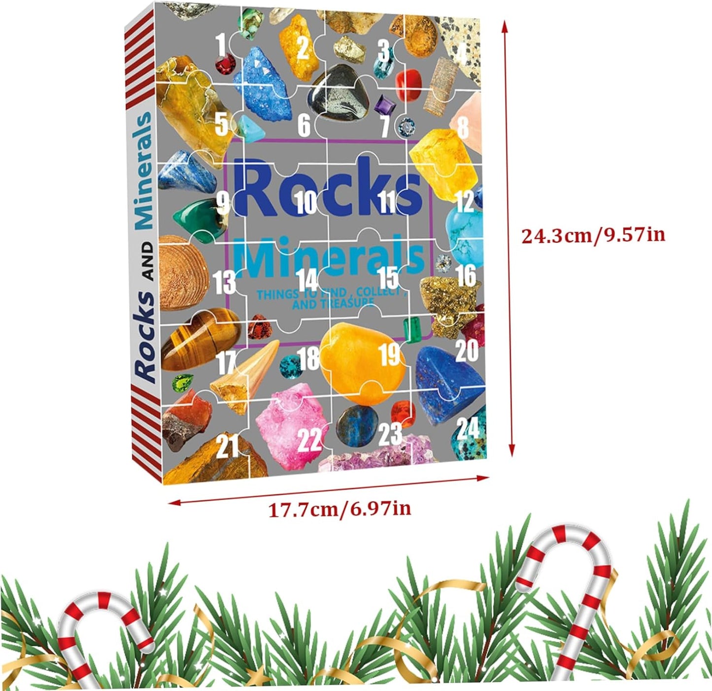 π Kids Mineral Advent Calendar - 24 Rock Stones and Minerals