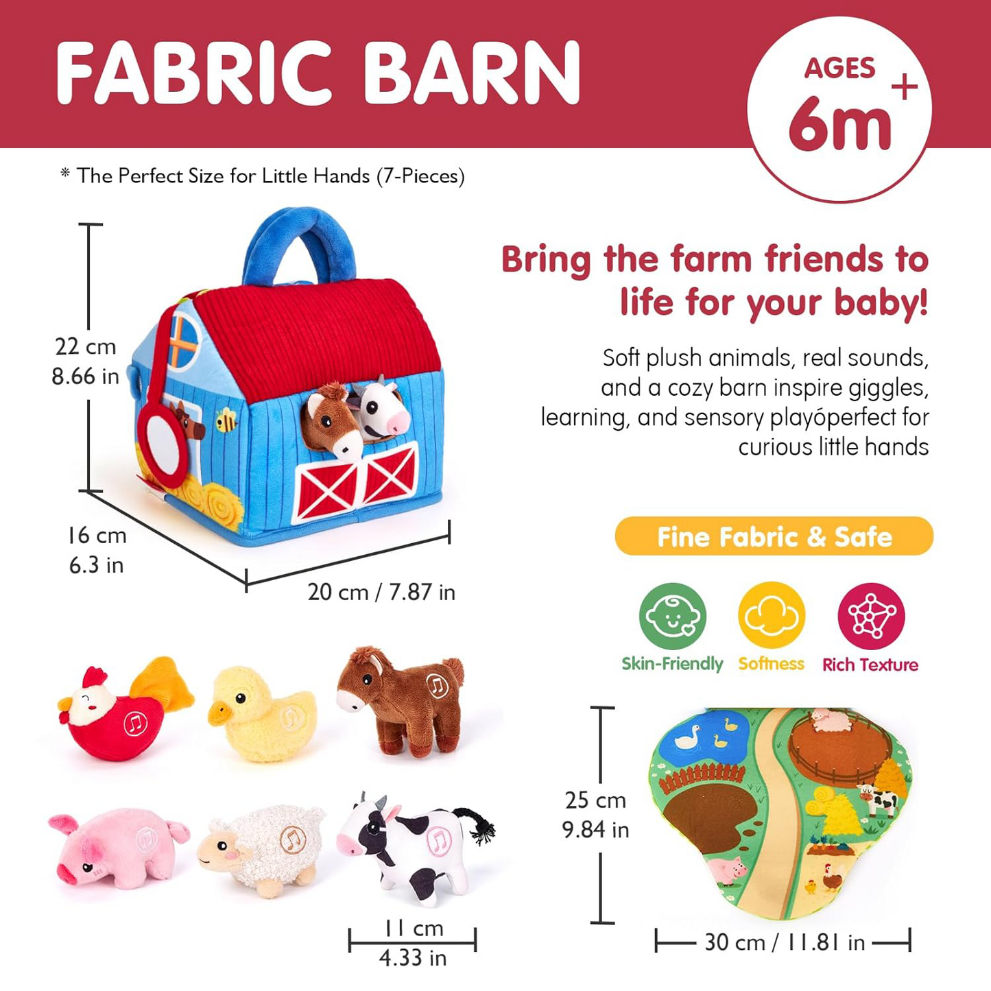Baby Surprise Barn Toy – Plush Farm Animals with Real Sounds