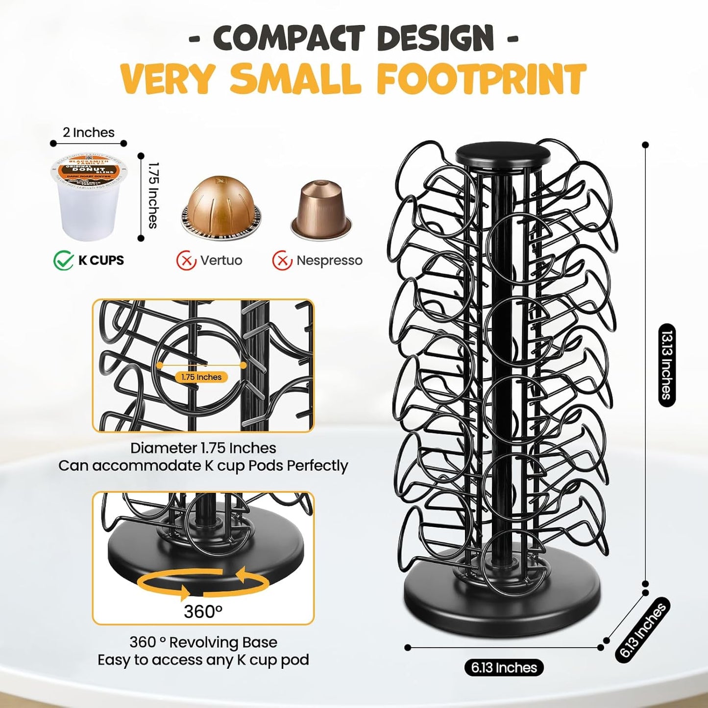 K Cup Carousel, Coffee Pods Storage Organizer Stand