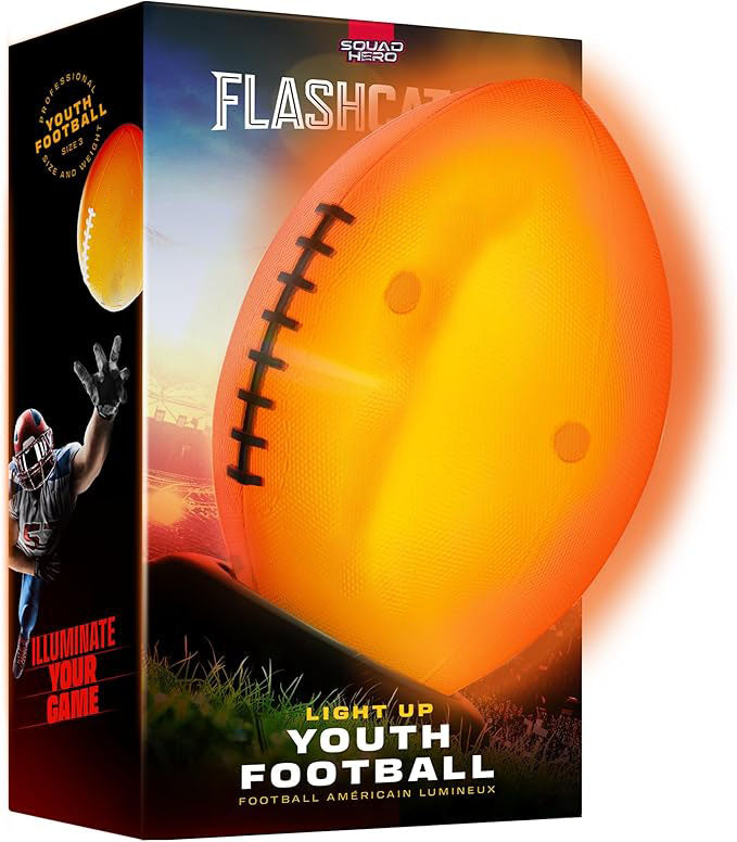 Glow-in-the-Dark Football – Light-Up Size 6 Ball | Outdoor Sports Gift for Boys Aged 8-15+ | Birthday Toy for Kids and Teens