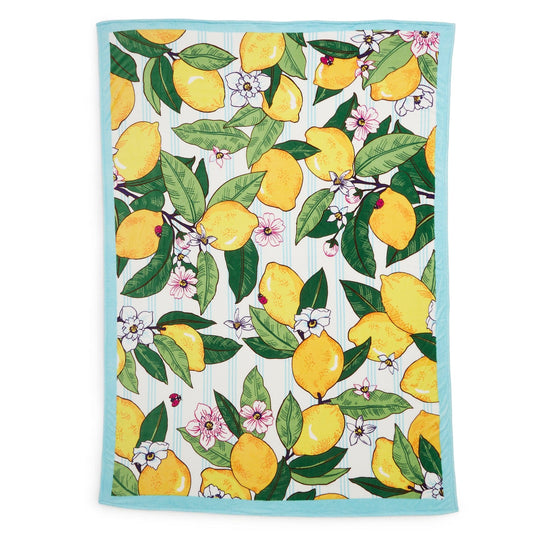 Lemon print wool throw blanket