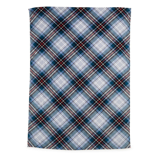 Blue and red plaid oversized blanket