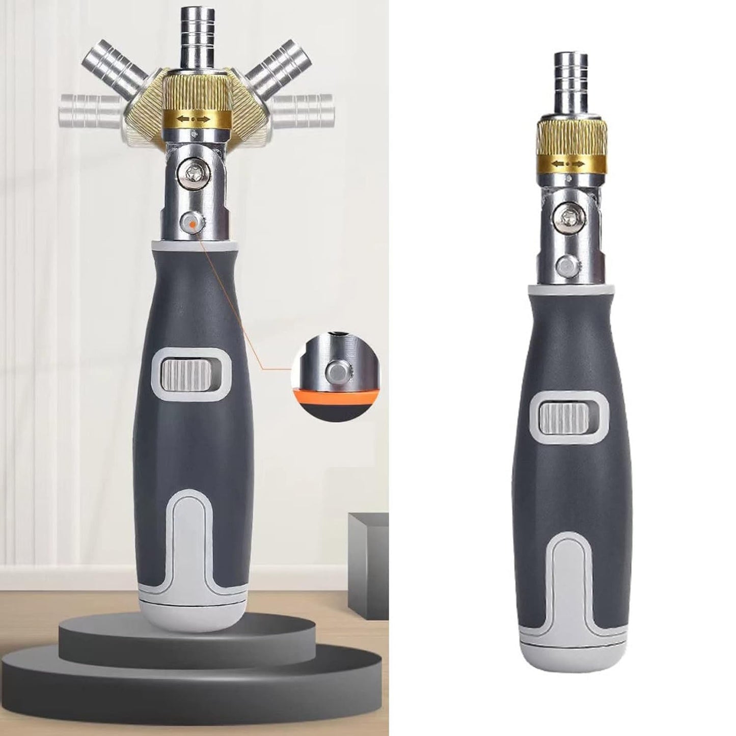 Multi-Function Rotating Screwdriver – Built-in Bit Design | 180° Rotating Handle, Portable for Daily Use, Ideal for Home and Outdoor Repairs