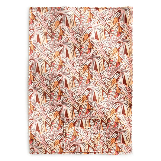 Orange leaf print Fleece Travel Blanket