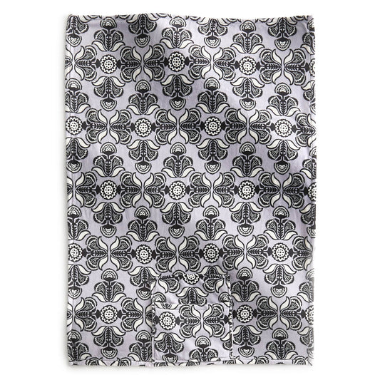 Gray print Fleece Travel Blanket