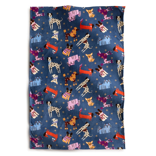 Dog print fleece throw