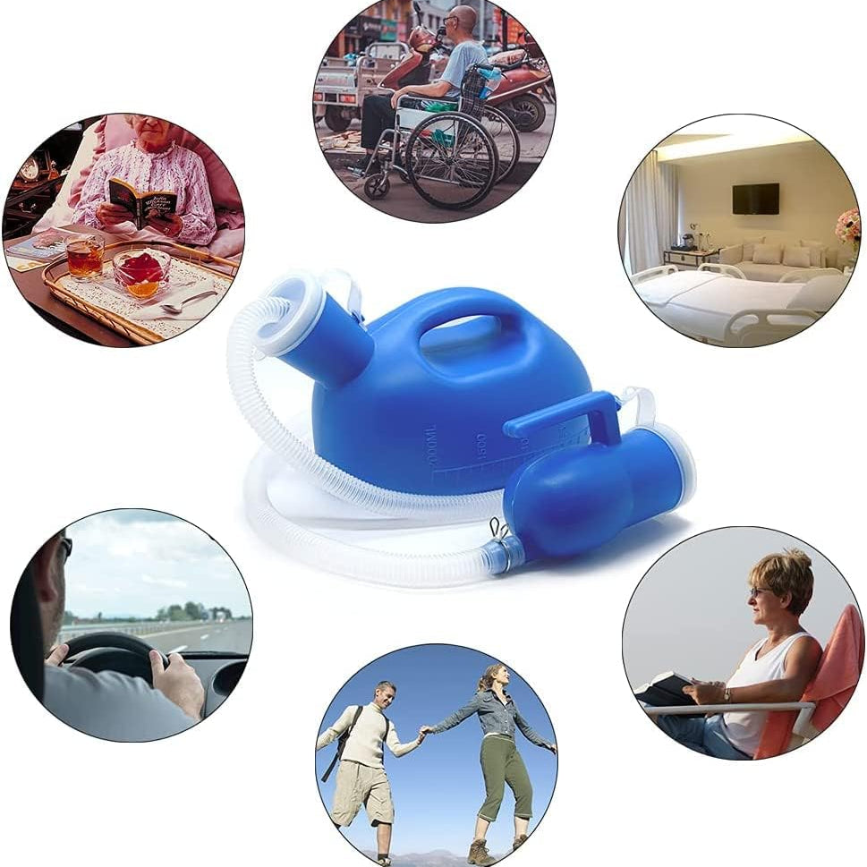 Large Capacity Male Portable Urinal – Leakproof with Long Hose for Bedridden, Elderly, Travel & Emergency Use