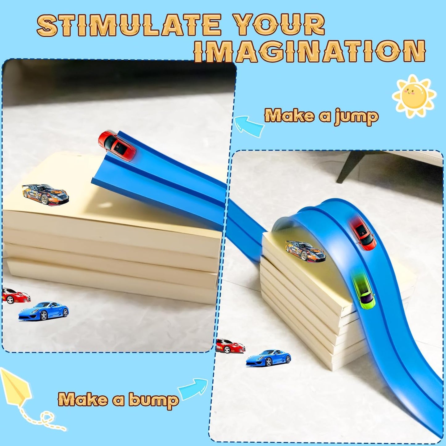 Toy Car Track 15ft Starter Set - The perfect gift for little car lovers