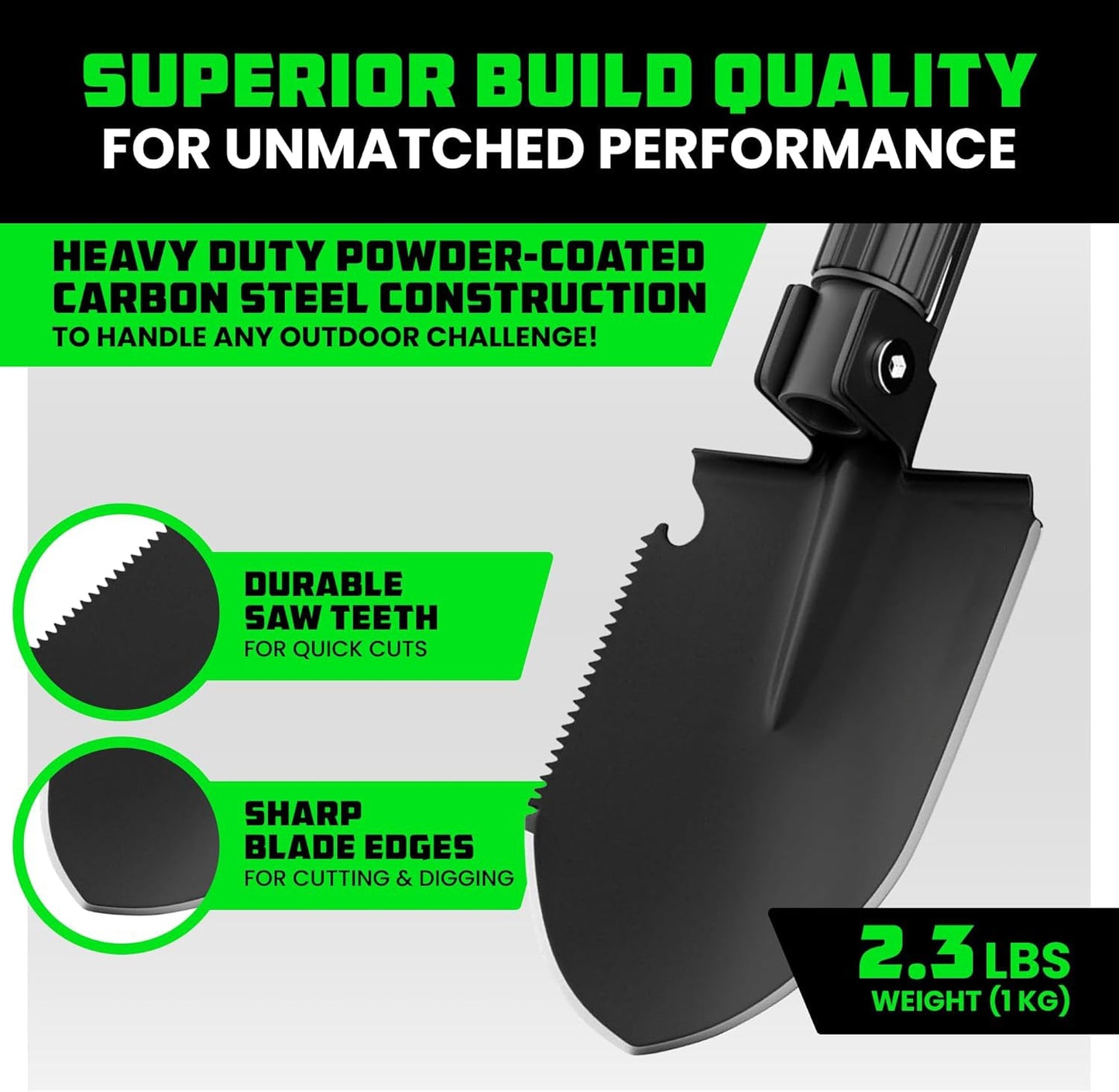 🛠️ Ultimate Survival Shovel – All-in-One Outdoor Multi-Tool