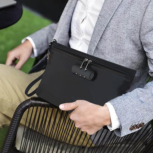 🔐 Fireproof & Water-Resistant Money Bag with Combination Lock – Ultimate Protection for Your Valuables