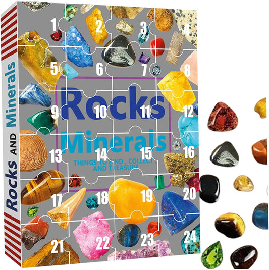 🌟 Kids Mineral Advent Calendar - 24 Rock Stones and Minerals