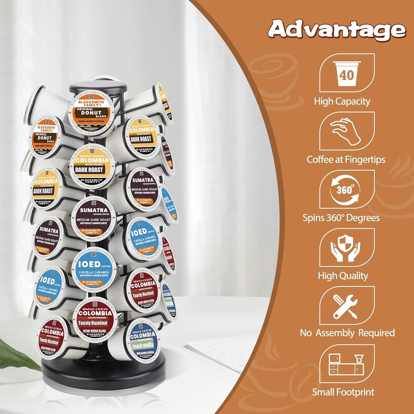 K Cup Carousel, Coffee Pods Storage Organizer Stand