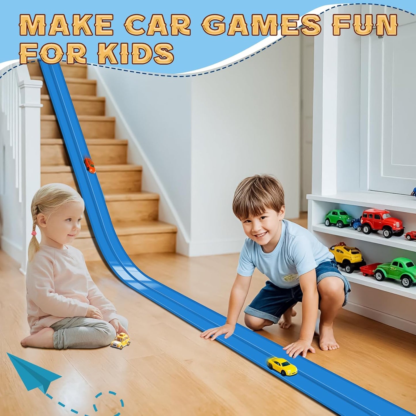 Toy Car Track 15ft Starter Set - The perfect gift for little car lovers