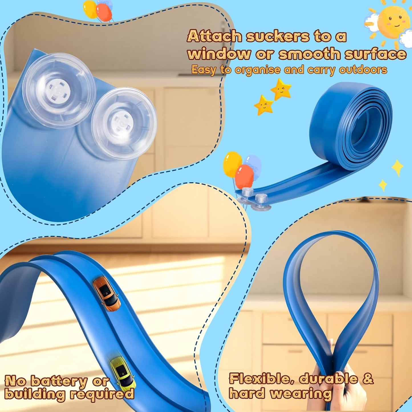 Toy Car Track 15ft Starter Set - The perfect gift for little car lovers