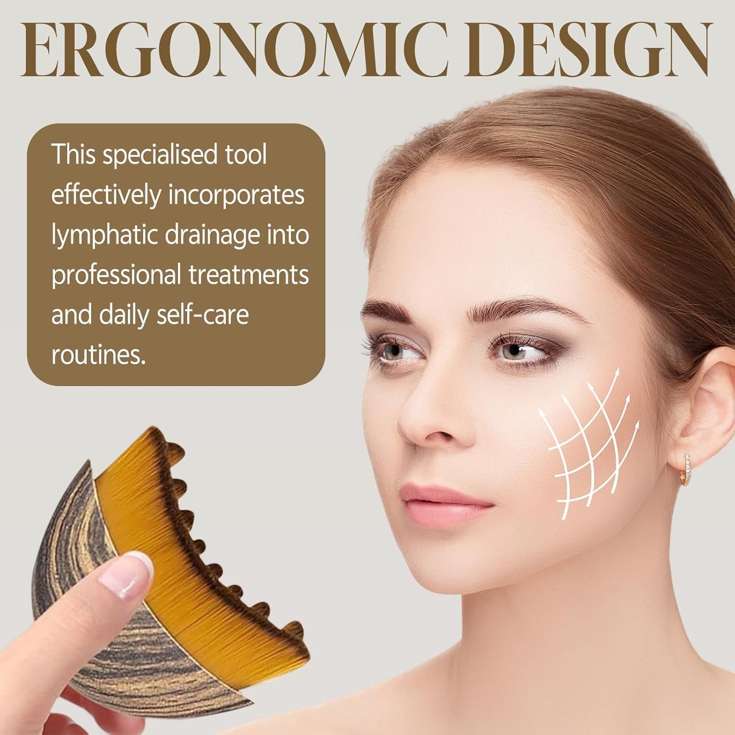 Lymphatic Contour Facial Brush – Ergonomic Design for Relaxing Massage