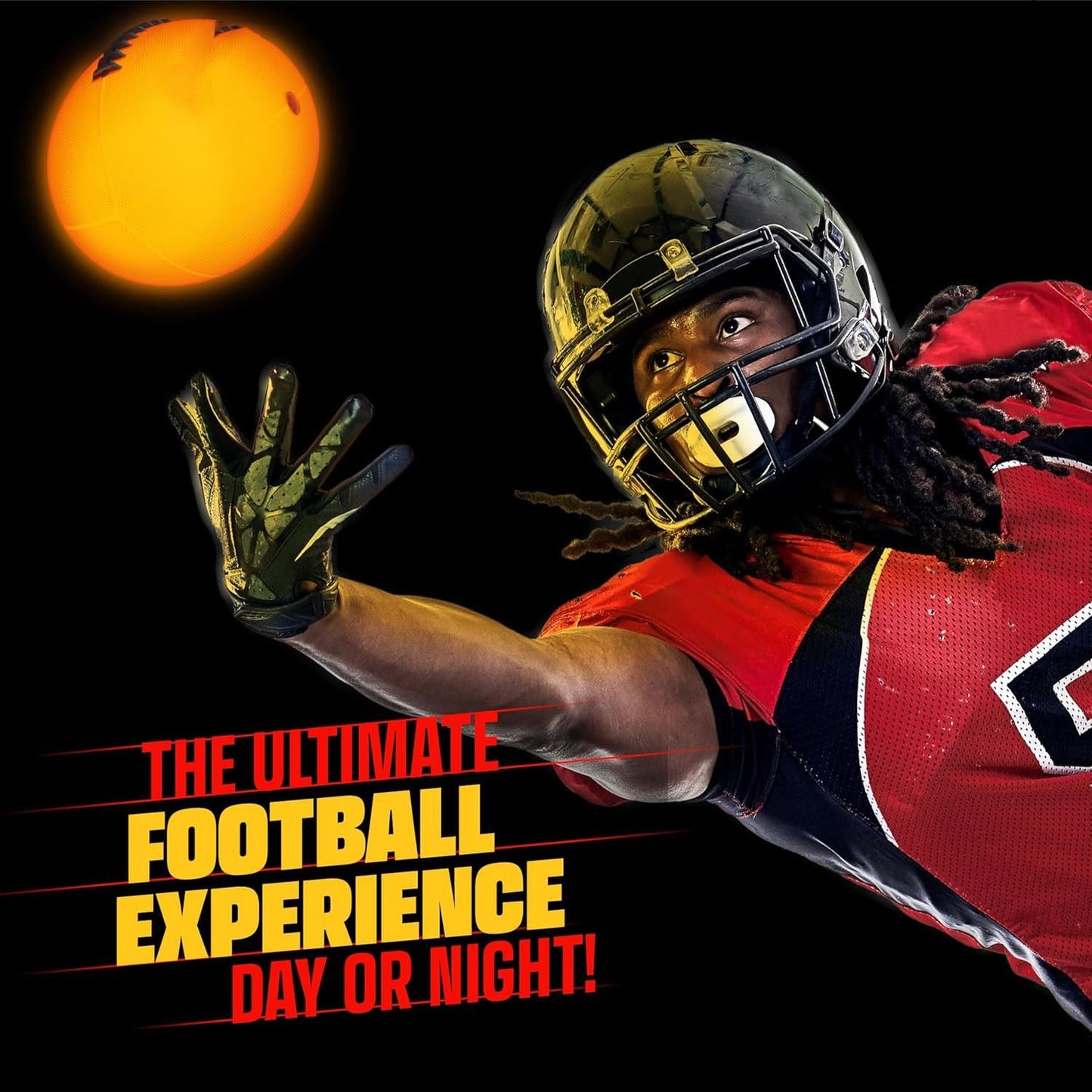 Glow-in-the-Dark Football – Light-Up Size 6 Ball | Outdoor Sports Gift for Boys Aged 8-15+ | Birthday Toy for Kids and Teens