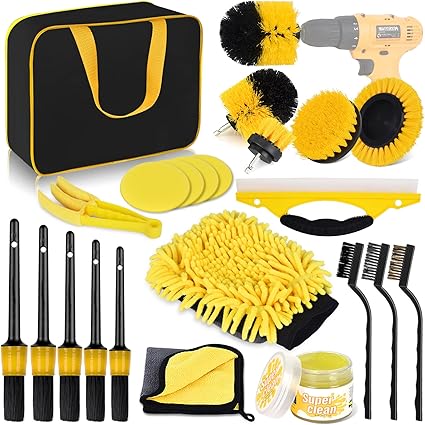 26-Piece Car Cleaning Kit – Professional Auto Detailing | Complete Interior & Exterior Cleaning with Carry Bag