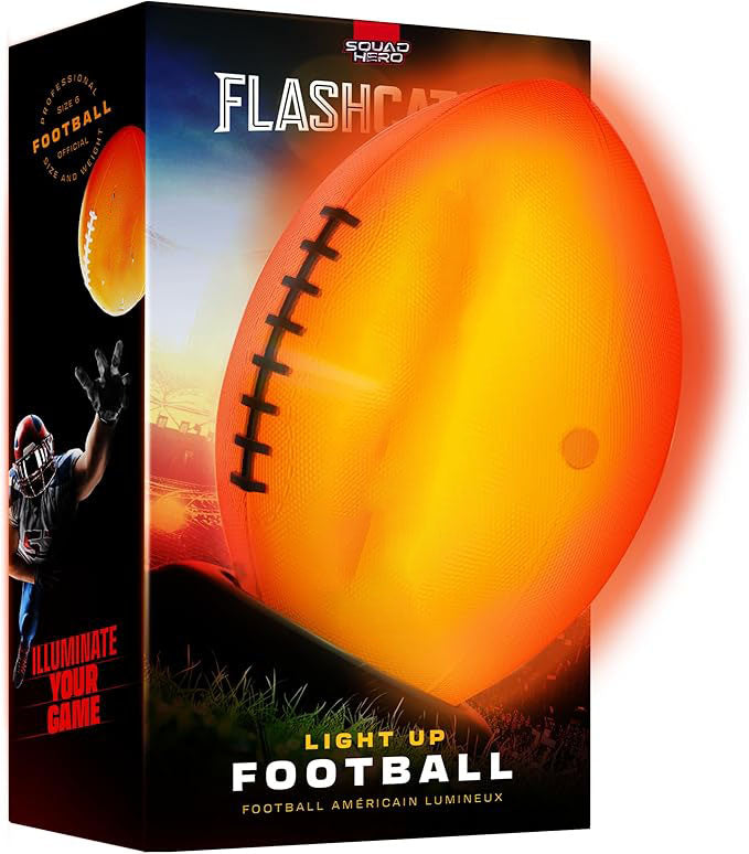 Glow-in-the-Dark Football – Light-Up Size 6 Ball | Outdoor Sports Gift for Boys Aged 8-15+ | Birthday Toy for Kids and Teens
