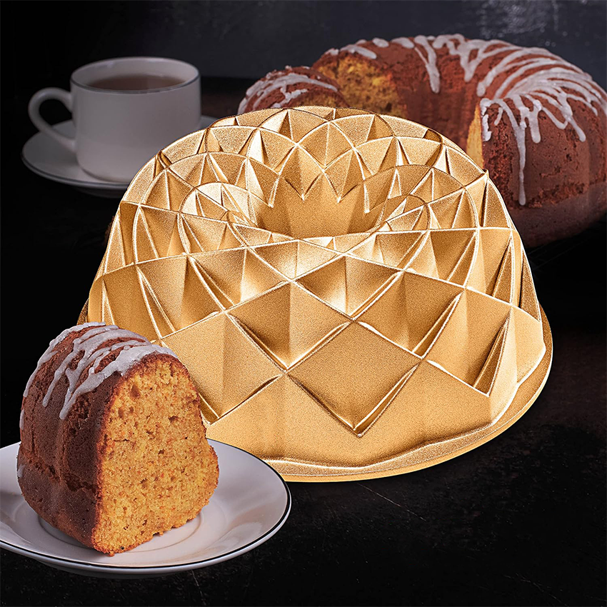 French Flower Bundt Cake Pan – Thick Non-Stick Aluminum Design for Perfect Baking